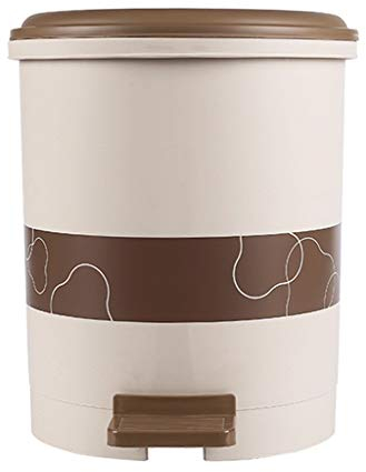 Liushop Einbau-Abfallsammler Haushaltsplastik mit Deckel Mülleimer Independent Liner Badezimmer Wohnzimmer Verdickter Mülleimer Abfall- und Recyclingsystemkasten (Color : Brown, Größe : M -9.6L)