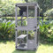 Aivituvin Cat House Outdoor Cat Catio Wooden Large Enclosure with Run on Wheels 70.9 Upgraded Version Catio with Reinforcement Strip,Waterproof Roof (Grey)