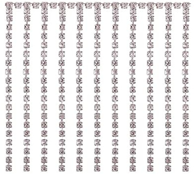 1 Yard Strass Tofs Kedja Kristall Diamant Trimning Band Fransar, för Bröllop Brud Halsband Klänning Applikation Party Showtillbehör (90 cm)