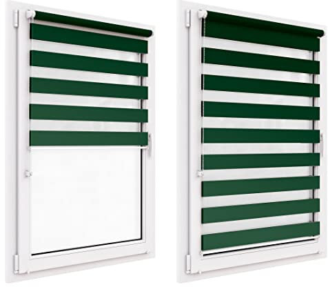 Doppelrollo ohne Bohren, 94x150 cm Stoffgröße, Duo Rollo Klemmfix, Easyfix, lichtdurchlässig und verdunkelnd, Day&Night, Klemmrollo Sonnenschutzrollo Fensterrollo für Fenster & Türen