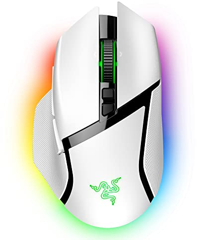 Razer Basilisk V3 Pro Customizable Wireless Gaming Mouse: Fast Optical Switches Gen-3 - HyperScroll Tilt Wheel - Chroma RGB - 11 Programmable Buttons - Focus Pro 30K Optical Sensor - White