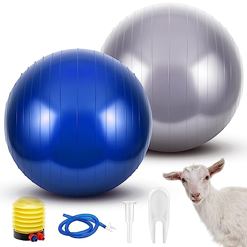 Sotiff Herding Ziegenball aus PVC, mit Pumpe, für Hunde, Ziegen, Pferde, Outdoor-Unterhaltung, 55 cm, Blau, Grau, 2 Stück