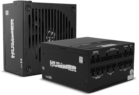 NOX Xtreme Products Hummer GDM 1000W Gold – Alimentation modulaire ATX 3.1 80 Plus Gold, Ventilateur Silencieux de 120 mm, PCIe 5.1, efficacité de 90%, câbles Plats Extra Longs