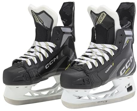 CCM Eishockey Schlittschuhe Tacks AS-580 Junior, HD-Mikrofaserfutter, Speedblade XS-Halter, Einteiliger Stiefel, Breite: Normal (1.0 = EU 33.5)