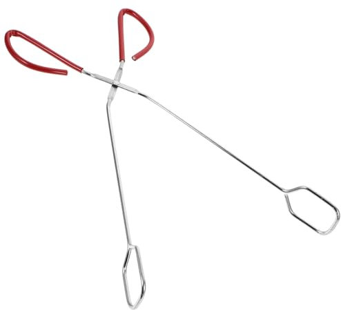 POPETPOP Stainless Steel Long Charcoal Clip for Barbecue Random Color Anti-scalding Kitchen Tongs 15-inch Food Scissor Tongs Non-Slip Grip