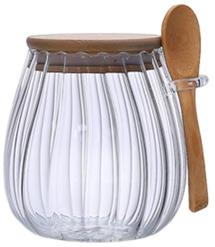 Laluerck Sucrier en verre avec couvercle hermétique pour comptoir de cuisine, garde-manger