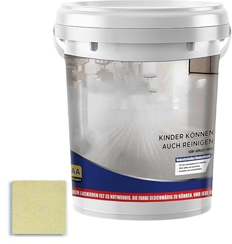 Godemmio Louisn Forest Peinture époxy colorée pour sols en béton Effet marbre brillant Antidérapant, imperméable et durable Beige