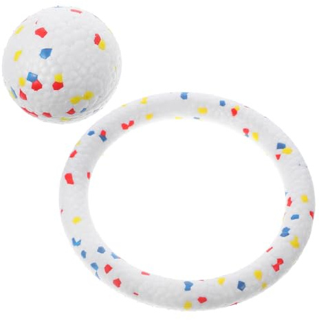 Yardwe 1 Ensemble Set de Jouets à Balles pour Chiens à Mâcher et Anneaux Multicolores pour Chien Jouets Interactifs pour Éviter Ennui Comportements
