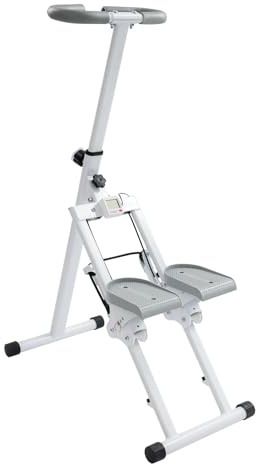 Stairmaster Stepper pour exercices de gym à la maison, machine d'escalade verticale avec écran, appareil de fitness pliable pour la maison, le bureau, charge maximale de 100 kg (blanc)