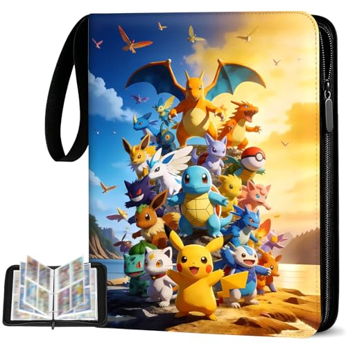 Álbum de tarjetas coleccionables, 50 páginas, 400 tarjetas, álbum coleccionable, carpeta de tarjetas de PU, archivador de tarjetas, cuaderno, portátil, resistente al agua, tarjetero coleccionable