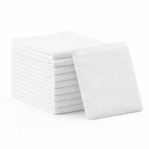 Giovanni Dolcinotti | Set 10 Manopole in Microfibra Bianca – 20x13,5 cm - Guanti da Lavaggio bianchi, soffici, leggeri e super assorbenti – per Casa Hotel Spa – 100% Made in Italy