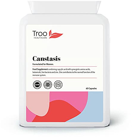 Troo Health Care CANStasis Candida Yeast Balance Supplement 60 Capsules - Formulated for Women to Provide Daily Targeted Microbial, Digestive and Immune Support