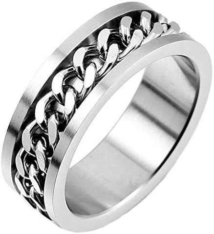 UrbanBijoux Bague fiançailles Alliance Mariage Homme Femme Chaine enchainée Acier