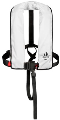 12skipper giubbotto di salvataggio automatico 165N con imbragatura, giubbotto salvagente, bianco