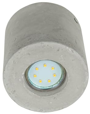 Licht-Erlebnisse Aufbaustrahler Beton Grau Wohnzimmer Flur H:10 cm GU10 akzentuierte Beleuchtung wohnliche Deckenlampe Treppenhaus ORBIS
