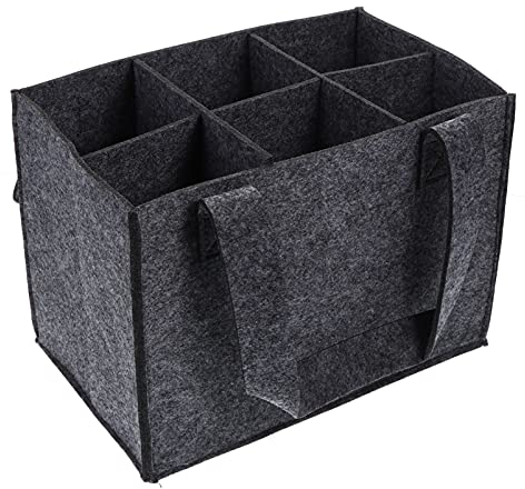 Cabilock 1pc Felt Carrier Bag Stylish Wine Bottle Storage Pouch Grey Bottle Holder Design for Parties Events