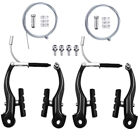 Hmseng 2 Paar Fahrradbremsen. Komplettes Bremsset für Fahrräder, Universal-Bremskabel, Endkappen