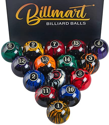 Billmart Premium Billiard Balls Pool Table Accessories 2.125 Regular Size 16 Billiard Balls Billiard Set