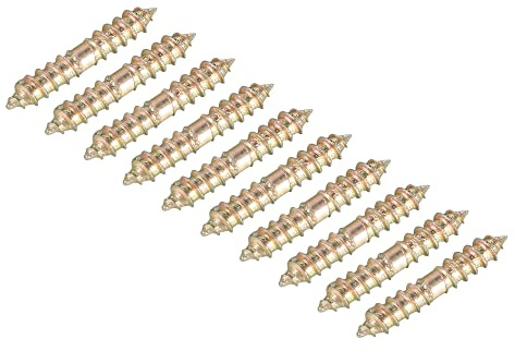 Sourcing Map 5x30mm Hanger Bolts, 24pcs Double Ended Self-Tapping Thread Dowel Screws for Wood Connecting