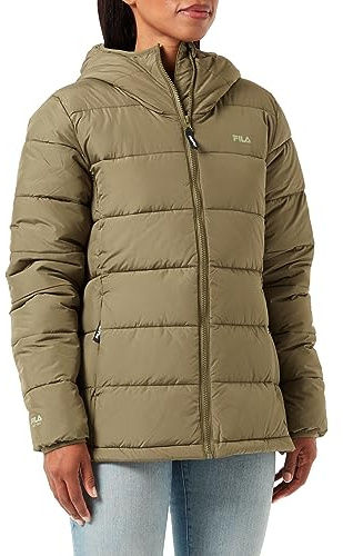 FILA Campo de Abedul Chaqueta Acolchada Ligera, Noche de Oliva, XL para Mujer