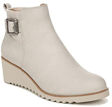 LifeStride Womens Zayne Chelsea Wedge Ankle Booties Light Grey 10 M