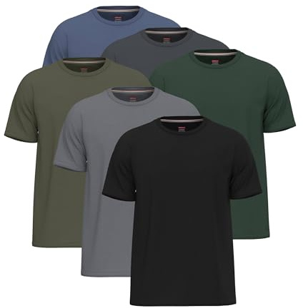 6 Pack T Shirts for Men UK 100% Cotton Tshirts | Pre-Shrunk Crew Neck Mens T Shirts Multipack