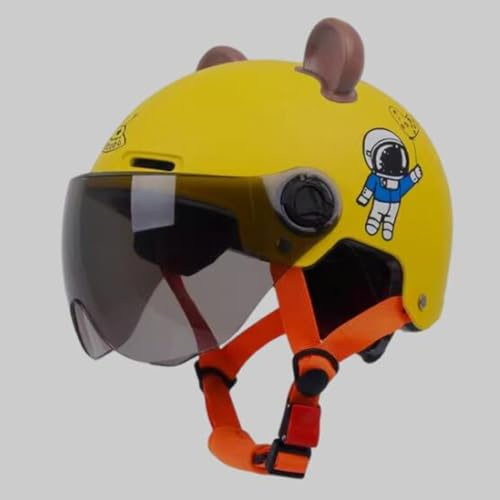 QJWMatic Casque De Moto Enfant Garçons Filles Visage Ouvert Demi-Casque Cyclomoteur Jet Casque avec Visière pour 2-14 Ans B,47-55CM