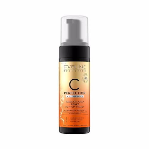 Eveline Cosmetics C-Perfection Schiuma Detergente Viso Illuminante alla Vitamina C - Detergente Rivitalizzante per Tutti i Tipi di Pelle, 150ml