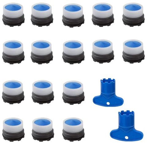 AstraGlam 16 Piece Tap Strainer Set, Aerator M16.5, Aerators for Taps, M16.5 for Aerator with 2 Mixing Nozzle Keys, Plastic Tap Strainer Insert, for Bathroom, Kitchen