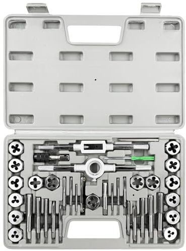 Jeu de tarauds et filières métriques M3-M12 avec foret, outils de coupe de filetage professionnels pour filetages intérieurs et extérieurs, réparation automobile, 40 pièces