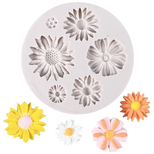 Silikonform Blumen, 3D-Silikonblüten, Gießformen, Silicone Formen, Sommer Blüten, Daisy Flower, Silikonform Blumen Fondant Candy Jelly, Gießform Gänseblümchen Klein