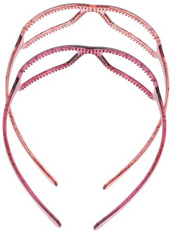 HAPINARY Bandeaux pour Laver le Visage 2 Pièces Taille Unique Design Lunettes Accessoires Coiffure Femme Filles Usage Spa et Maquillage Couleurs Rouge Clair et Rouge Foncé