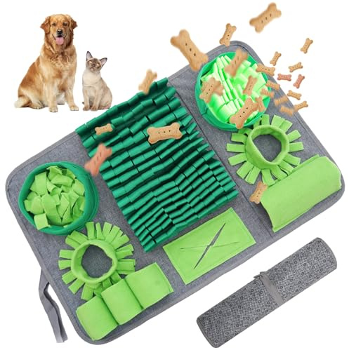GDDGXXF Snuffle Mat for Dogs, Pet Snuffle Mat for Small and Medium Dogs, Interactive Sniff Mat Feeding Mat for Puppies, Slow Feeder Dog Treat Mat for Training and Stress Relief