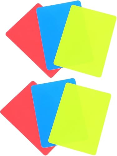 PEINIQULL 6pcs Soccer Referee Cards, Blue Red Yellow Referee Penalty Card for Sports Umpire Football Basketball Match