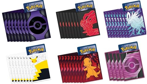 Offical Pokemon TCG Sleeves - 1x Random Pack of 65 Count Sleeves (ETB, Trainer Toolkit, Collection Box, etc.) Styles May Vary!