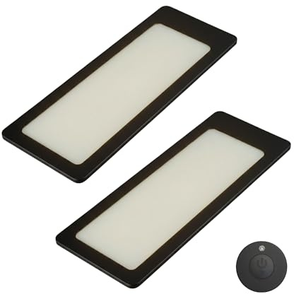 kalb TooFlatXL LED underskåpsbelysning 12V set 1–4 MonoDot, ultratunn 4 mm, ljusyta 155 × 55 mm, svart (2, neutralvit)