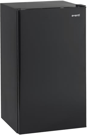 Avanti 3.3 Cu. Ft. Mini Fridge Compact Refrigerator with Adjustable Temperature, Removable Shelves, Chiller Compartment wiith Flush-Back Design, 3.3 cu.ft., Black