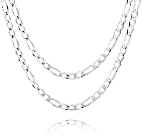 Herrhalsband I 925 Silver Figarokedja Med Miljövänlig Förpackning