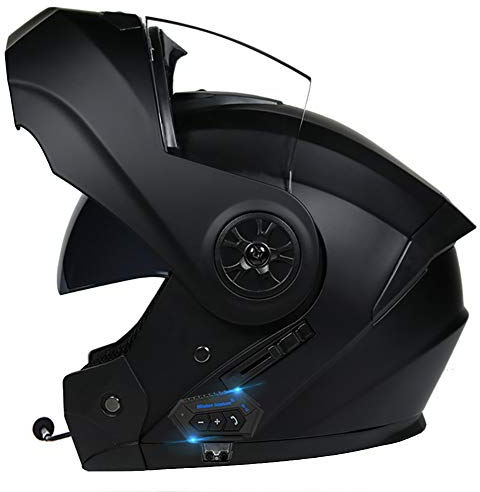 Bluetooth Flip Up Front Motorbike Motorcycle Helmet with Double Visor Anti-fog ECE Approved Racing Crash Helmets for Adult 55~62CM