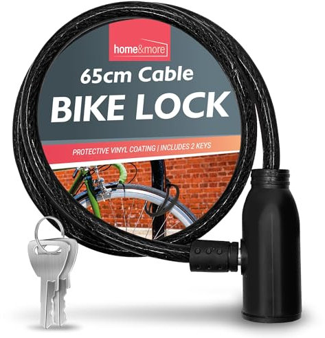 SOL 65cm Cable Bike Lock with Keys, Black Colour High-Security Chain for Bicycle, Cycle, Cycling, and Kids E-Scooter, Heavy Duty Anti-Theft Padlock, Multipurpose, Perfect for Protecting Against Theft