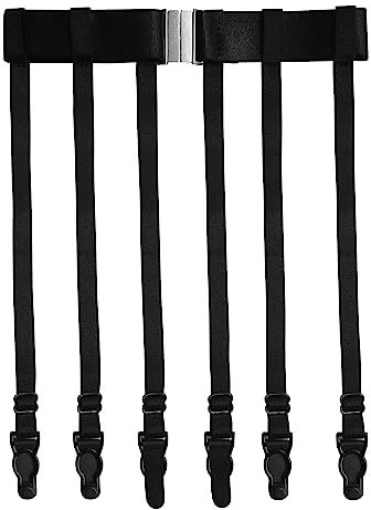 Kukensammy Women's Garter Belts Plus Size Adjustable Elastic Black Suspender for Thigh High Stockings Socks With Metal Clips