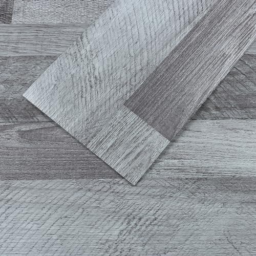 VEELIKE Suelo Vinilo Efecto Madera Gris Suelo Vinilo Autoadhesivo Baño Vinilos Cocina Azulejos Impermeable Vinilo Suelo Autoadhesivo Habitación Baldosas Adhesivas Suelo 1.8mm 90cm×15cm 32 Piezas