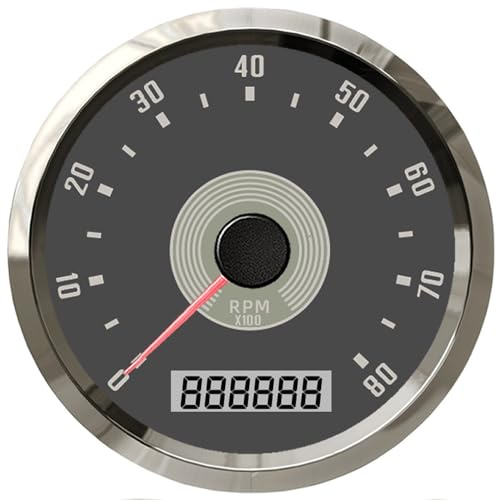 ELING Vattentät 85MM Varvräknare 8000RPM Klassisk stil REV-räknare med timräknare med bakgrundsbelysning för bilracing