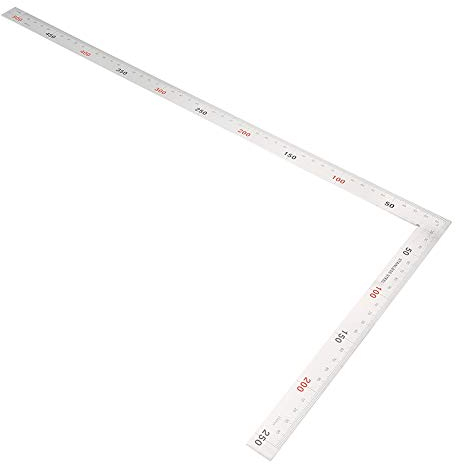 Escuadra de Carpintero con Tope, Escuadra de Prueba de 90 Grados, Escuadra de Carpintero, Escuadra de Acero Inoxidable, Regla de Tope, Escuadra Combinada de Dos Tamaños de Escala