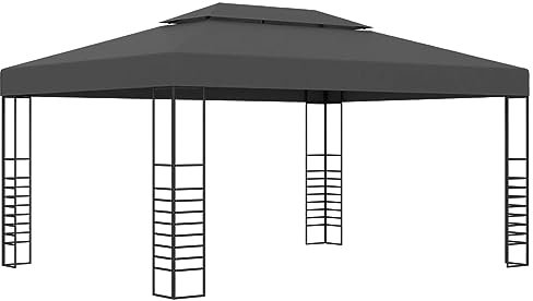 Paviljong, CIADAZ hopfällbar paviljong, pergola, festtält, markis trädgårdspaviljong, soltält, grillpaviljong, 3 x 4 m antracit