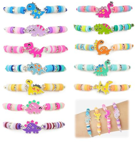 AUAUY 12PZ Braccialetti Amicizia Bambini, Braccialetto per Bambini Tessuti Dinosauro Regolabile, Regalini Compleanno per Bambini, Bomboniere per per Festa Compleanno Regalo Gioielli Ragazza