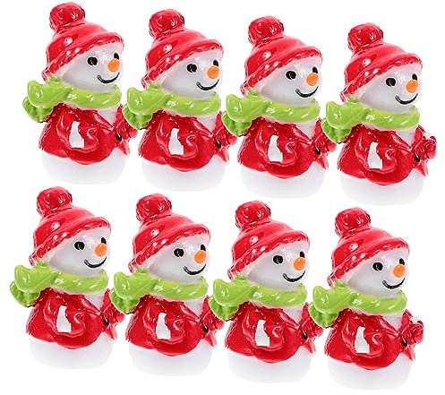 RORPOIR 10stücke Schneemann Figuren Aus Resin Für Weihnachtsdeko Und Mikro-landschaften Party-Accessoires Für Drinnen Und Draußen Geeignet
