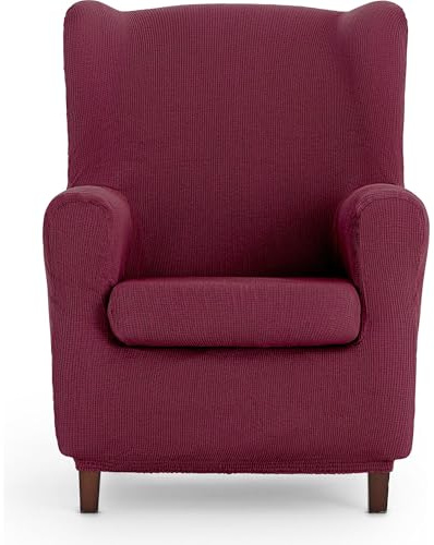 ECOMMERC3 | Funda Sillón Orejero Universal y Versátil – Funda Sillón Color Burdeos Protector Fácil de Colocar para Respaldo, Asiento y Brazos
