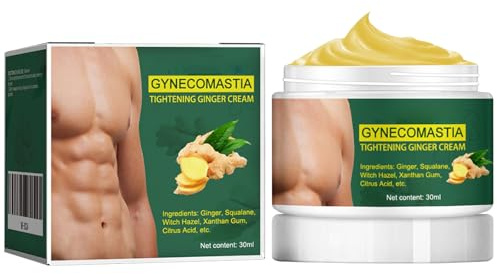 Male Chest Massage Cream,Gynecomastia Cellulite Reduction Cream Tightening Ginger,Bee Venom Chest Tightening Massage Cream,Natural,Anti Cellulite,Breast Care Plumping,30ml