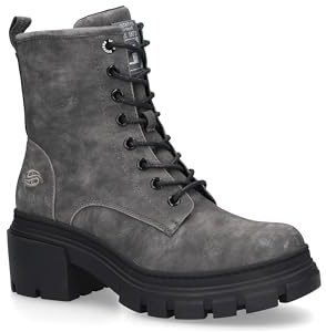 Dockers by Gerli Botines clásicos para mujer, plantilla intercambiable, forro cálido, Gris Oscuro Negro 221, 39 EU